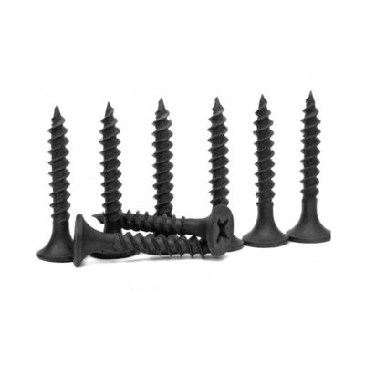 25mm Black Phosphated Self Tapping Drywall Screws Fine Thread With Bugle Head #2 Phillips Drive